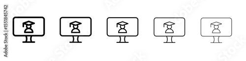 Online course icon simple illustration logo art