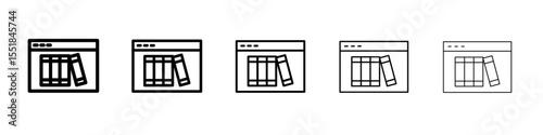 Online library icon simple illustration logo art