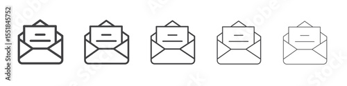 Open envelope mail icon simple illustration logo art