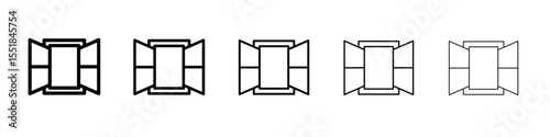 Open windows icon simple illustration logo art