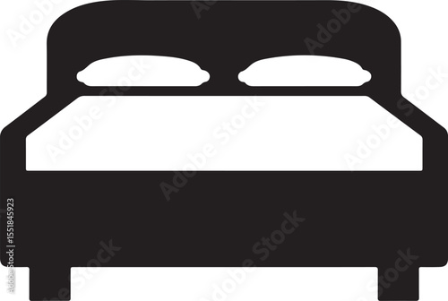 Travel Bed Icon Vector Silhouette Graphic In Black