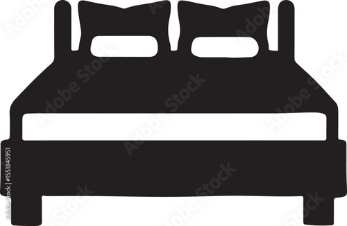 Sleep Furniture Silhouette Bed Icon Vector Design
