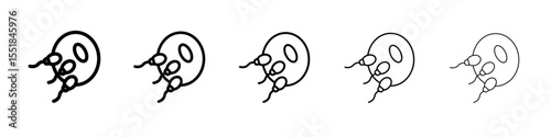 ovule being fertilized by sperm icon simple illustration logo art