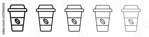 Paper coffee cup icon simple illustration logo art