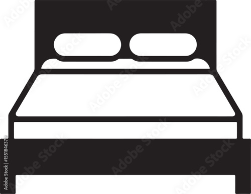 Simple Bed Graphic In Vector Silhouette Format