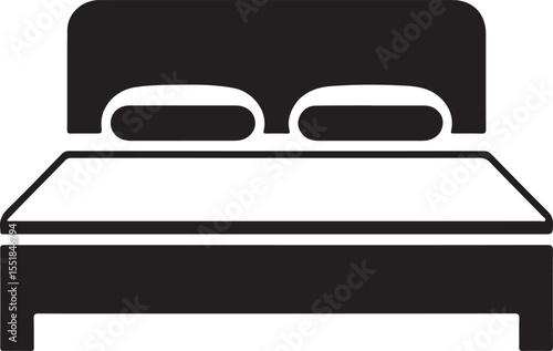 Bedroom Furniture Bed Icon Silhouette In Vector Format