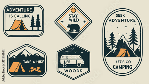 set of vintage labels and badges illustration design.