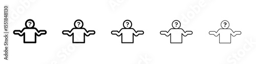 Person asking question icon simple illustration logo art