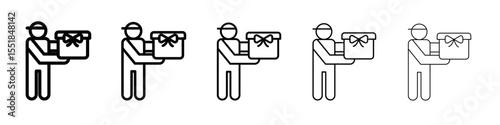 Person offer gift icon simple illustration logo art