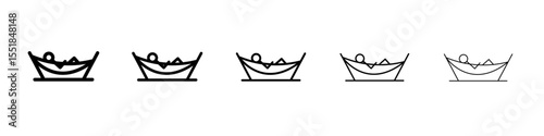 Person relaxing on hammock icon simple illustration logo art