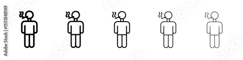 Person smoking icon simple illustration logo art