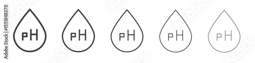 pH water drop icon simple illustration logo art