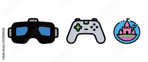 Icon Set of Picnic and Outdoor Items