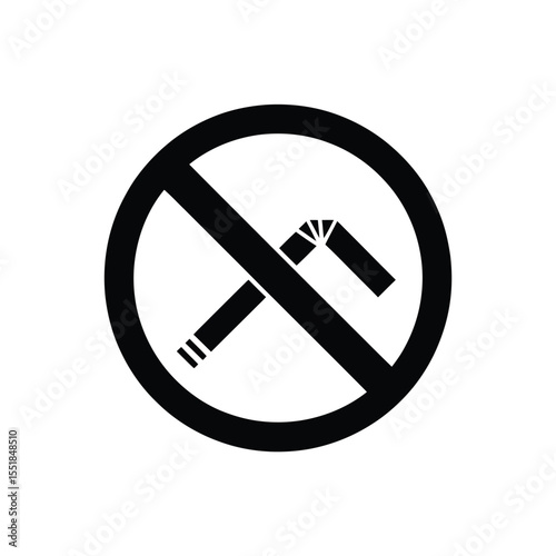 No plastic straws and smoking prohibited icon vector illustration isolated on white