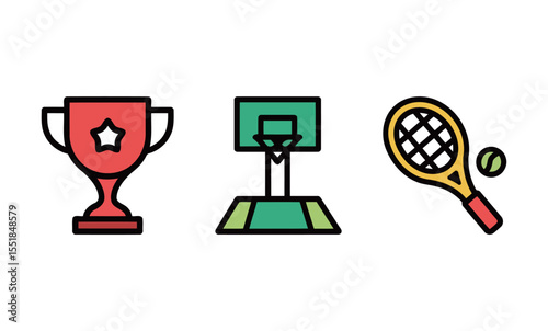 Icon Set of Whimsical Houses and Structures