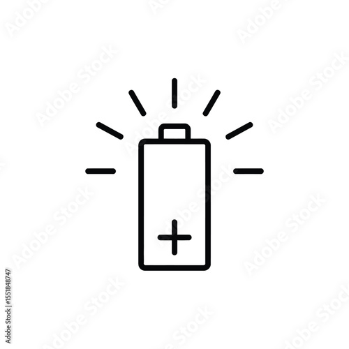 Battery Charging Icon Symbolizing Energy and Power Isolated on White Background