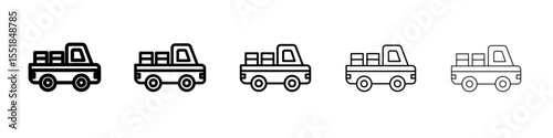 Pickup truck icon simple illustration logo art