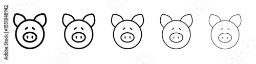 Pig face icon simple illustration logo art