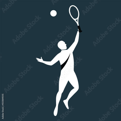 Tennis player serving upward against a dark background sport recreation active competition