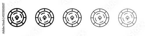 Poker chip icon simple illustration logo art