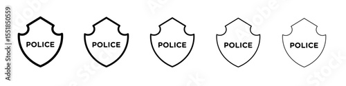 Police badge icon simple illustration logo art