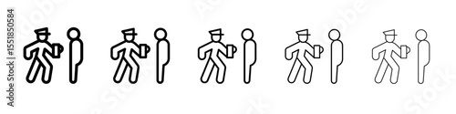 Police officer giving fine icon simple illustration logo art
