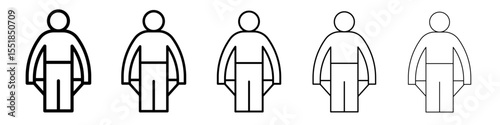 poor person empty pockets icon simple illustration logo art