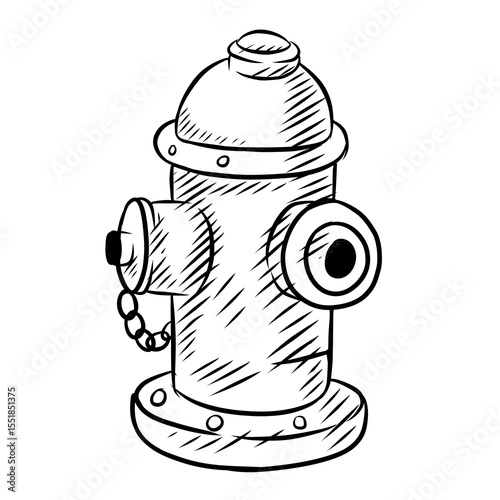 drawing ilustration vektor emergency fire hydrant 