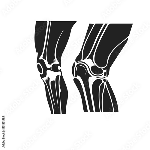 Leg Bones Illustration . Medical Silhouette Vector Set