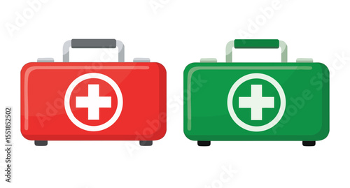 First Aid Kits Red and Green Medical Emergency Cases for Home, Travel, and Workplace Preparedness