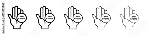 Quitting bad habits icon simple illustration logo art