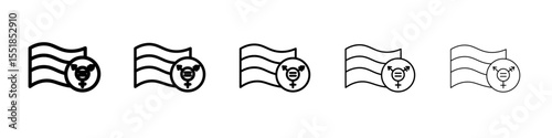 Rainbow LGBT flag icon simple illustration logo art