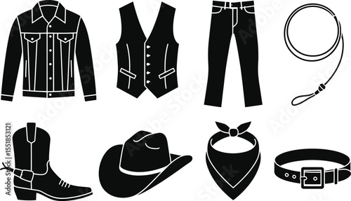 Western Wear Icons Cowboy Hat, Boots, Jeans, and More