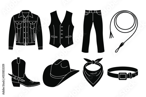 Western Wear Icons Cowboy Boots, Hats, and Denim Jacket Silhouettes