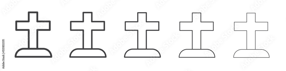 Obraz premium Religion cross icon simple illustration logo art