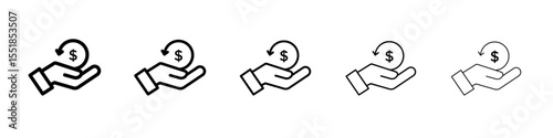 refund money icon simple illustration logo art