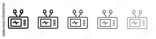 Rescue defibrillator icon simple illustration logo art