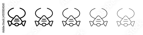 Respirator with filter cartridges icon simple illustration logo art