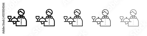restaurant Waiter icon simple illustration logo art