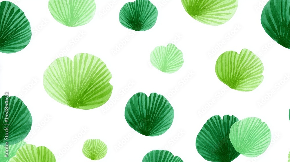 Obraz premium The seamless pattern showcasing Centella asiatica's vibrant green leaves makes it an excellent option for textile design applications like clothing, wallpaper, wrapping paper, scrapbooking, and
