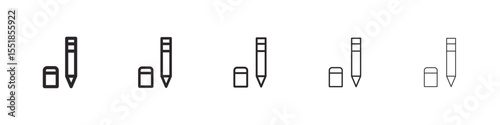 Rubber eraser and pencil icon simple illustration logo art