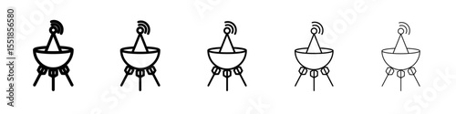 Satellite apparatus icon simple illustration logo art