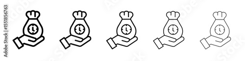 save or care time icon simple illustration logo art