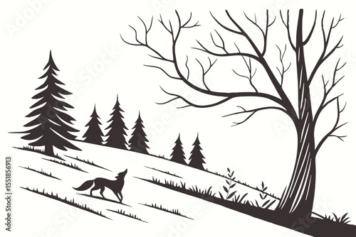 winter landscape with trees