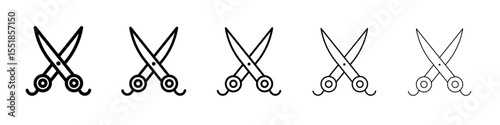 Scissors trim cut icon simple illustration logo art