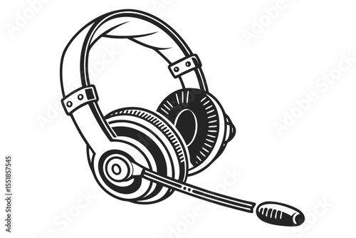 headphones and microphone