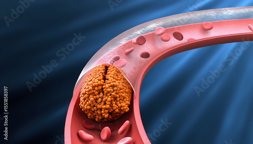 3D medical showing high blood fat (hyperlipidemia).