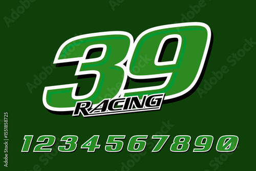 Set of racing sport race number 39 EPS 10
