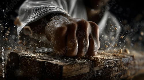 Karate action dojo skill showcase intense close-up precision