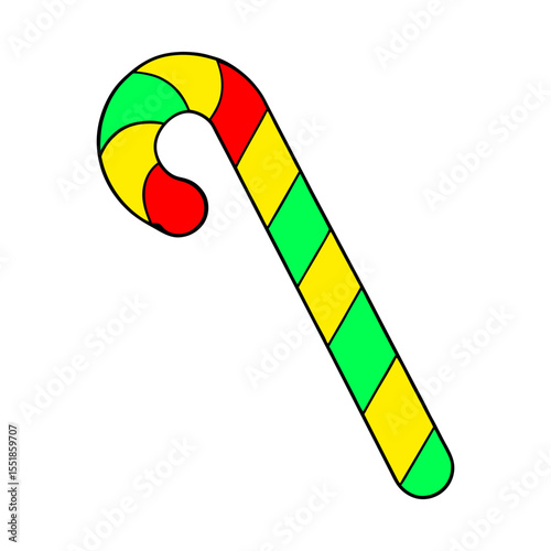 outline vector illustration of a candy cane icon